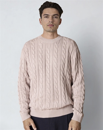 Clean Cut Copenhagen - August Cable Knitted Jumper Strik - Violet Ice